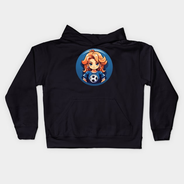 Soccer girl Kids Hoodie by javierparra